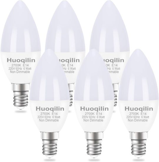 Picture of Huoqilin E14 Led Candle Light Bulbs, 6 Pack