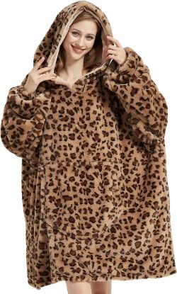 Picture of Oversized Wearable Blanket, Brown Cheetah Print