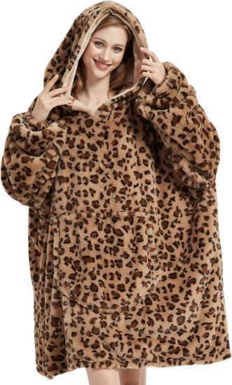 Picture of Oversized Wearable Blanket, Brown Cheetah Print