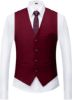 Picture of Suits 3 Piece Slim Fit Single Breasted Two Button Wedding Tuxedo Suit, Burgundy