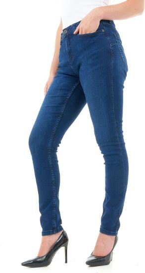 Picture of M17 Women's Ladies High Waisted Denim Jeans (16, mid Wash Blue)