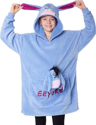 Picture of Disney Eeyore Fleece Hoodie Blanket with Plushie - Officially Licensed