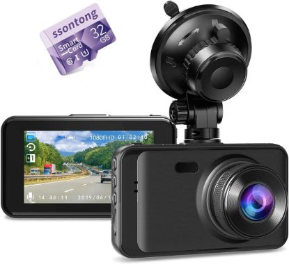 Picture of Lightning Deal+voucher-Dash Cam with Card, 1080P FHD Dashcam