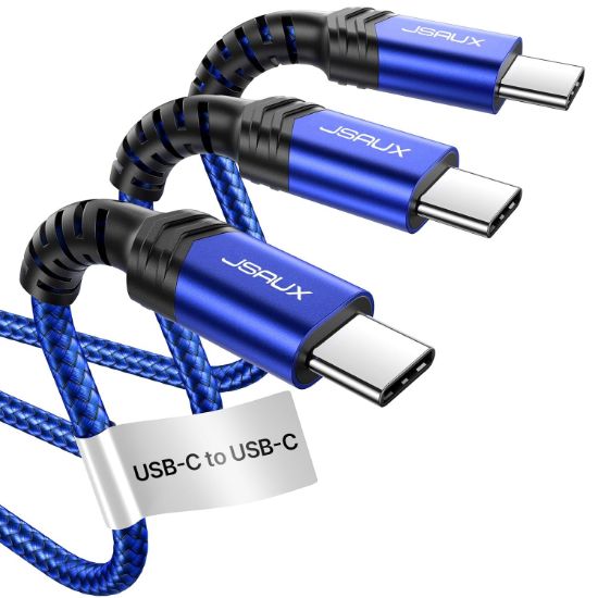 Picture of JSAUX 100W USB C to USB C Cable 3-Pack [10ft/6.6ft/3.3ft] Blue