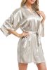 Picture of Wikoan Women's Satin Robe Summer Silk Dressing Gowns