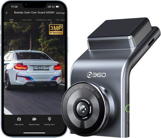 Picture of BOTSLAB Car Dash Cam Front, 1296P FHD 140 Wide Angle Car Camera