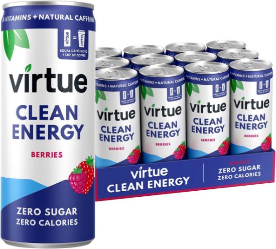 Picture of Virtue 12-Pack Sugar Free Natural Energy Drink (Berries, 250 Ml)