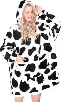 Picture of Oversized Snuggle Hoodie with Sleeves (Cows)