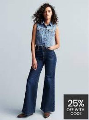 Picture of Ribcage Bell Bottom Jean - Sonoma Train Blue