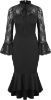 Picture of SCARLET DARKNESS Women Lace Patchwork Dress