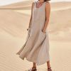 Picture of LUSHAasd Linen Dresses for Women UK 2024 Comfort Sundress