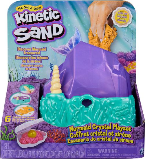 Picture of Kinetic Sand Mermaid Crystal Playset for Kids (481 G)