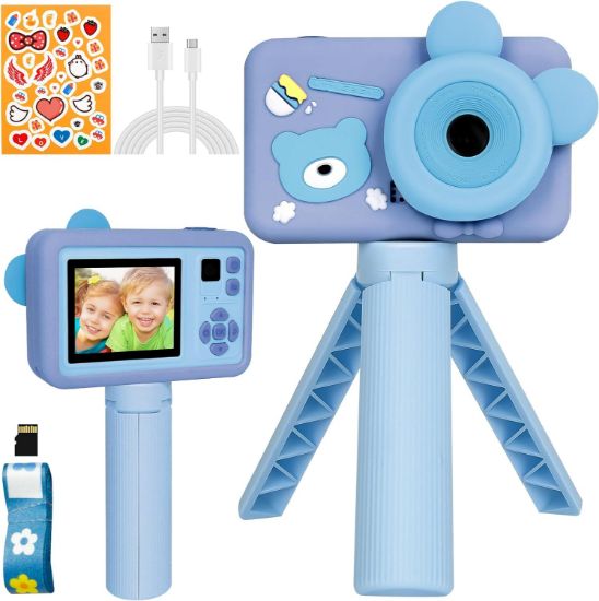 Picture of IPS Screen Digital Video Camera for Kids (Tripod-Blue)