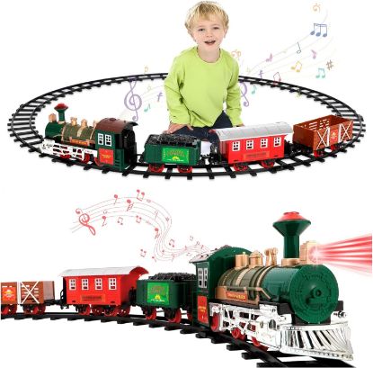 Picture of Christmas Electric Train Set with Realistic LED Lights and Music